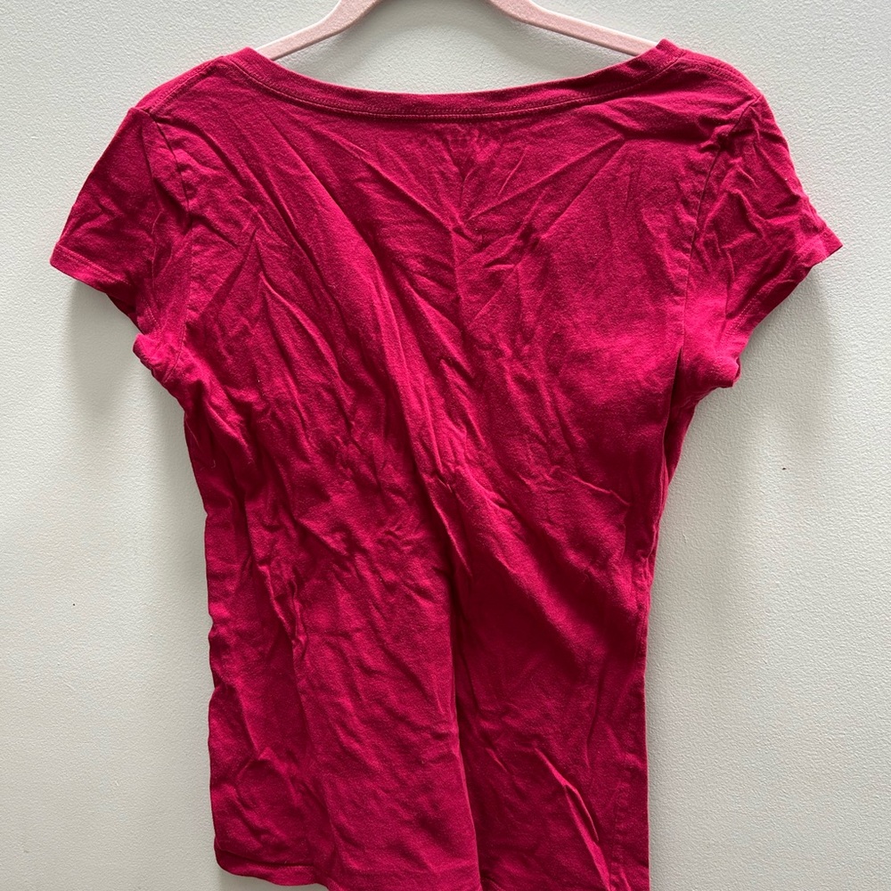 Aeropostale Women's Pink Graphic V-Neck Tee Y2K Size Large - Picture 3 of 3